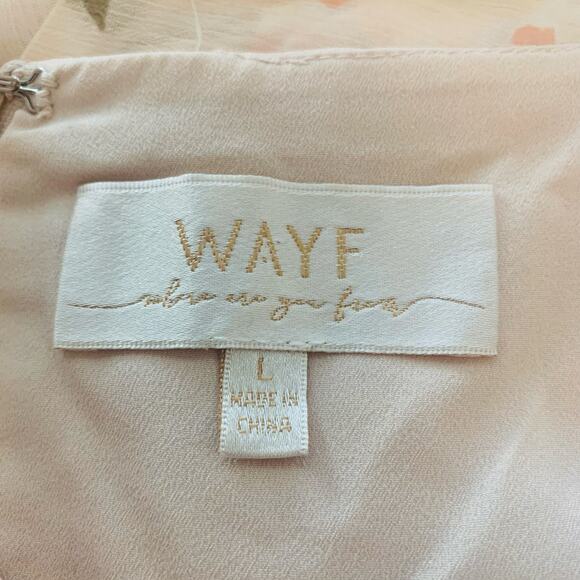 NEW WAYF Size M Abby Off-the-Shoulder Maxi Tiered Dress In Blush Bouquet - Picture 15 of 15